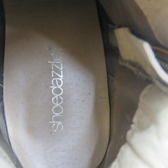 Shoe Dazzle Pattie Taupe Quilted Block Heel Booties Ankle Boots Size 7 - Picture 9 of 9